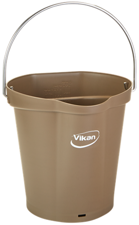 568866 Wiadro Vikan, 6 litrów, brązowy, z podziałką.