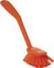 Szczotka do zmywania, Vikan 4237, z krawędzią skrobiącą, 280 mm, średnia, pomarańczowa