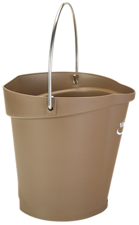 568866 Wiadro Vikan, 6 litrów, brązowy, z podziałką.